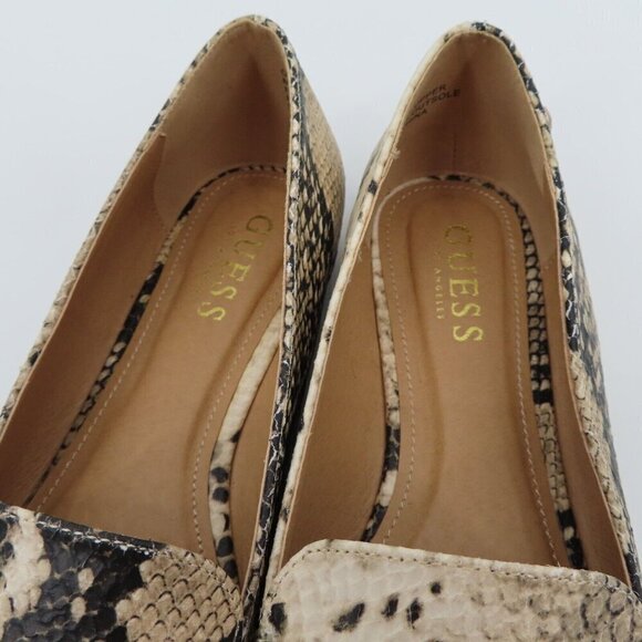 GUESS 8 M Erica Faux Leather Snakeskin Snake Python Pointed Toe Flats Shoes NEW - Picture 4 of 13